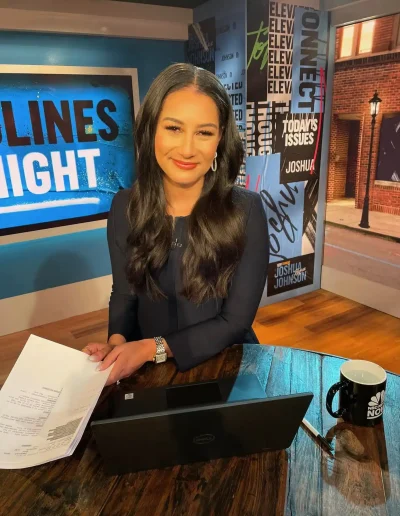 Morgan Radford on the set at NBC