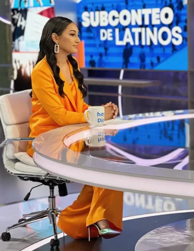 Morgan Radford on the set at NBC