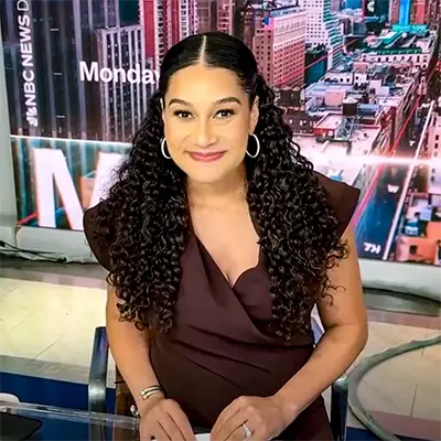 Morgan Radford on NBC News set